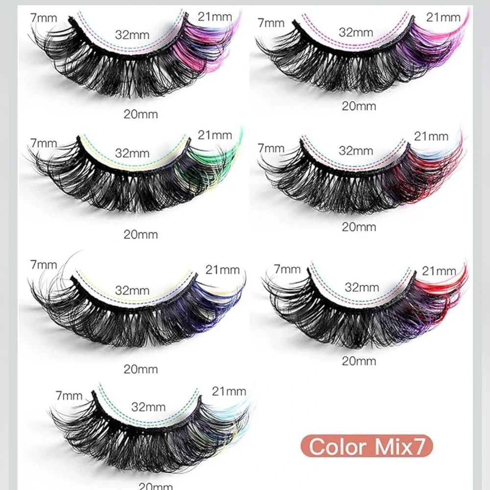7 Pair Multicolor False Eyelash Set – New Sealed - Picture 6 of 12